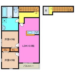 追分駅 徒歩12分 2階の物件間取画像